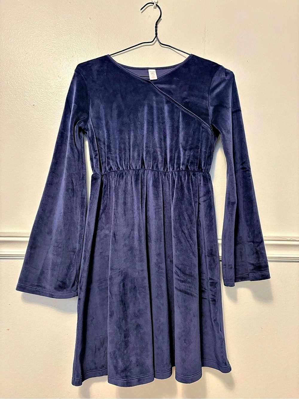 Joe Fresh Girls Blue Velvet-Feel Dress Size 10/12 Like New